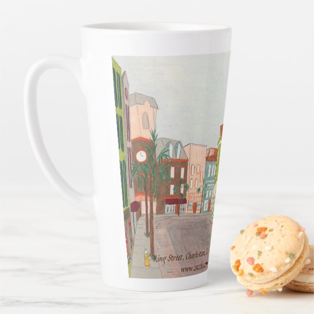 Caneca De Café Latte "King Street, Charleston, SC 1990", caneca latte (In Situ)