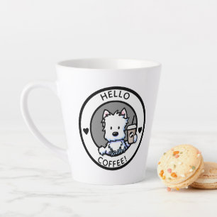 Caneca De Café Latte KiniArt Café Westie