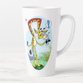 Caneca De Café Latte KINK NA MINHA BEBIDA GIRAFFE por Jeff Willis Art