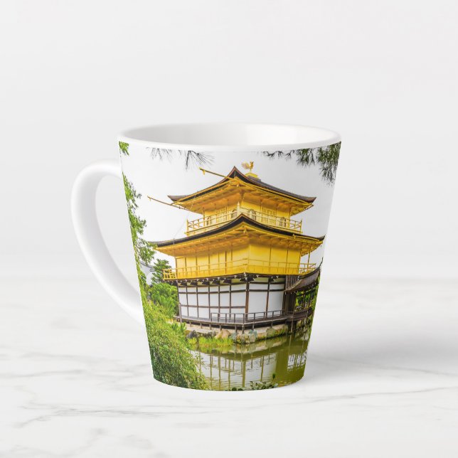 Caneca De Café Latte Kinkaku-ji, o pavilhão de ouros, Kyoto (Ângulo esquerdo)