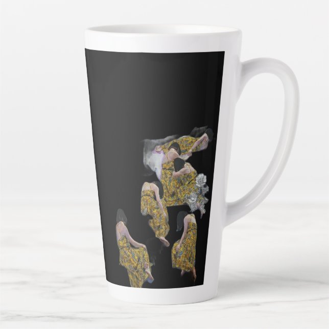 Caneca De Café Latte Klimt-Inspired Surreal Collage (Direita)