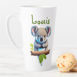 Caneca De Café Latte Koalabär auf Bambus