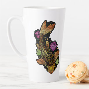 Caneca De Café Latte Koi Fish