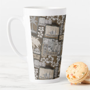Caneca De Café Latte Kona Coast Vintage Tapa Latte Mug