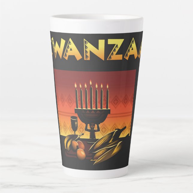 Caneca De Café Latte Kwanzaa (Frente)