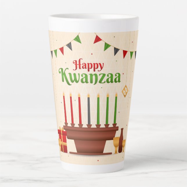 Caneca De Café Latte Kwanzaa (Frente)
