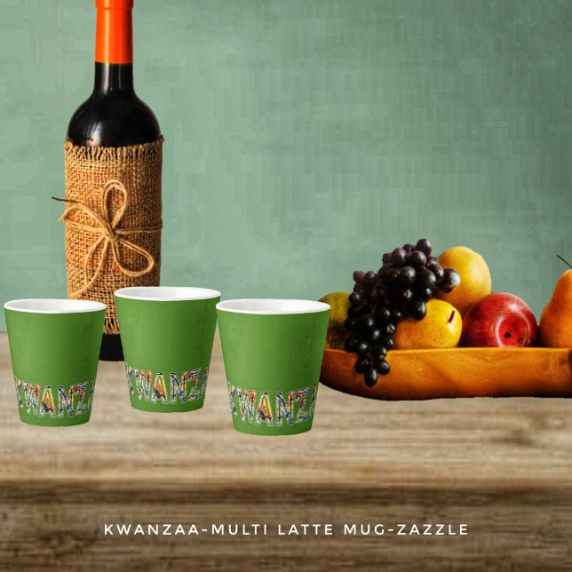 Caneca De Café Latte Kwanzaa-Multi-Latte (Criador carregado)