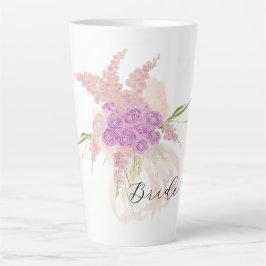 Caneca De Café Latte La Boca Rosa Noivas Blush arco Buquê
