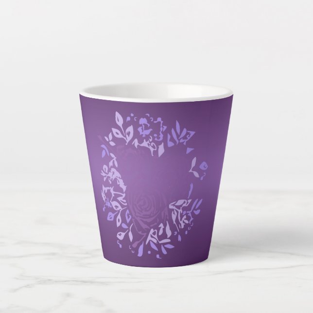 Caneca De Café Latte Lã de Rosa violeta pequena (Frente)