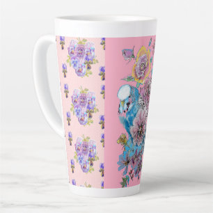 Caneca De Café Latte Lã Lata-Lã-Lã Pintada Cor-de-Rosa-Azul