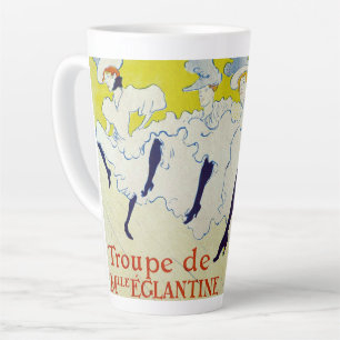 Caneca De Café Latte La Troupe de Mlle Eglantine por Toulouse Lautrec