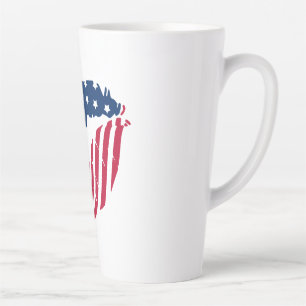 Caneca De Café Latte Lábios Vermelhos e Azuis