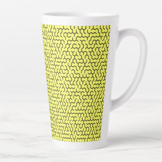 Caneca De Café Latte Labirinto Hexágono Amarelo