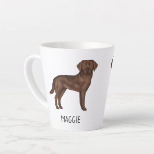 Caneca De Café Latte Labrador de Chocolate Labrador Cuide Lab Seu Nome