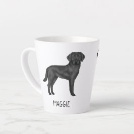 Caneca De Café Latte Labrador Retriever Preto Design de Cachorro Fofo S