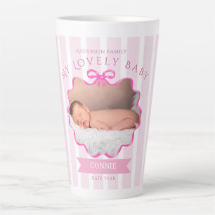 Caneca De Café Latte Laço de Arco Novo Bebê Menina