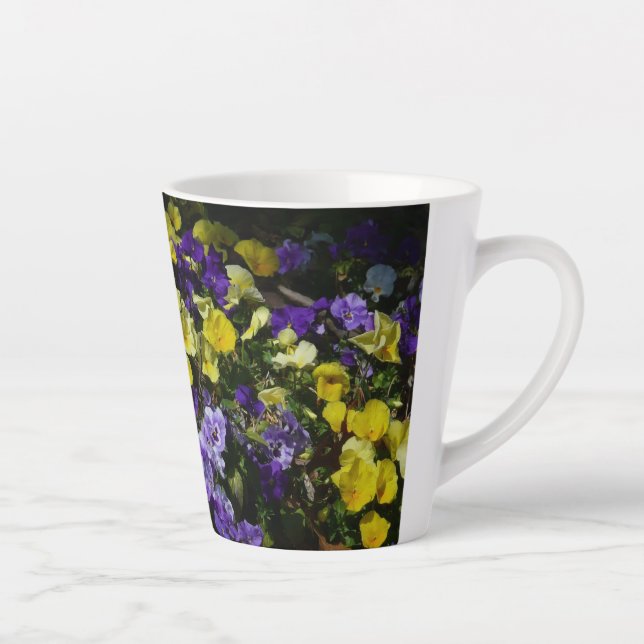 Caneca De Café Latte Lado da colina de Panteras Roxas e Amarelas (Direita)