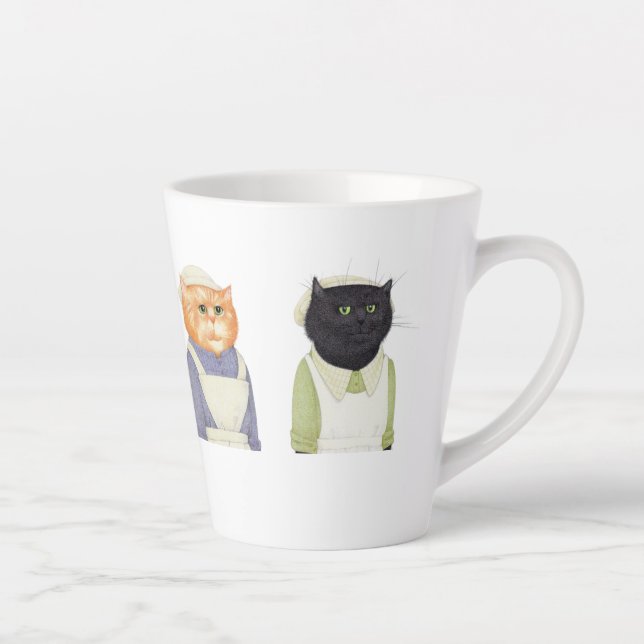Caneca De Café Latte LADY CATS Latte Mug (Direita)