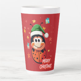 Caneca De Café Latte Ladybug de Natal Cheer