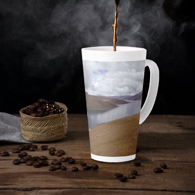 Caneca De Café Latte Lago Tibetano (Criador carregado)