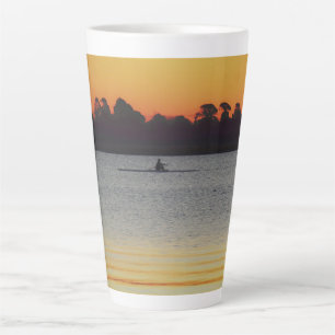 Caneca De Café Latte Lago Wendouree Calmo Antes do Anoitece