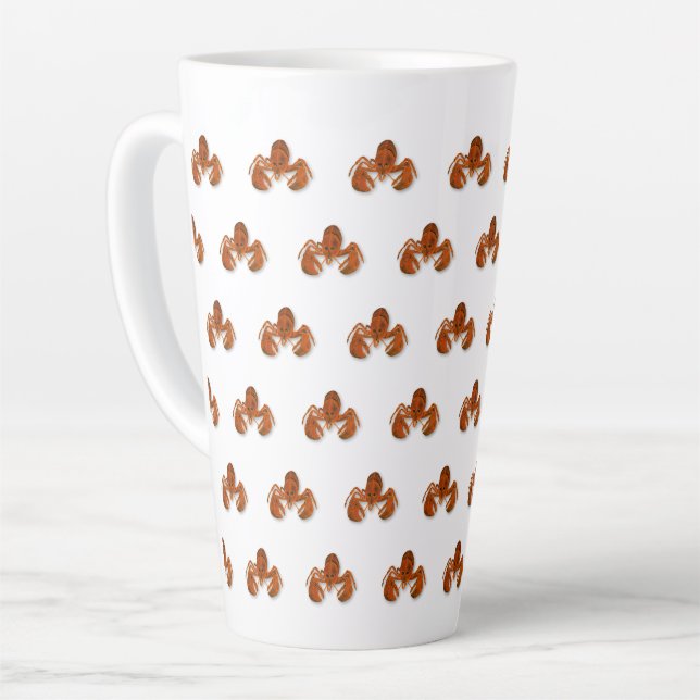 Caneca De Café Latte Lagosta Marítima (Ângulo esquerdo)