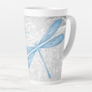 Caneca De Café Latte Lâmina Azul Personalizada Latte