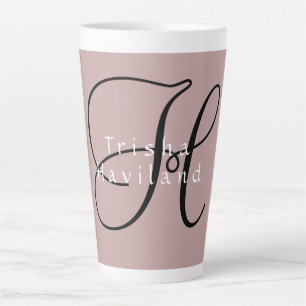 Caneca De Café Latte Lâmina com HAMbyWG inicial e nome