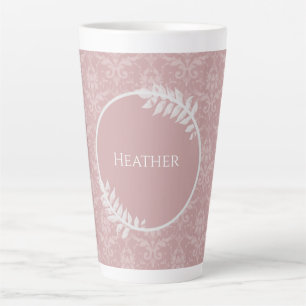 Caneca De Café Latte Lâmina Elegante Cor-de-Rosa Personalizada Lâmina