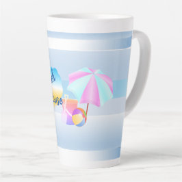 Caneca De Café Latte Lâmina Latte da Casa de Praia Azul
