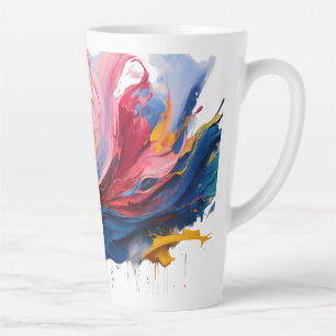 Caneca De Café Latte Lâmpada grande - Placas coloridas do Abstrato, 17