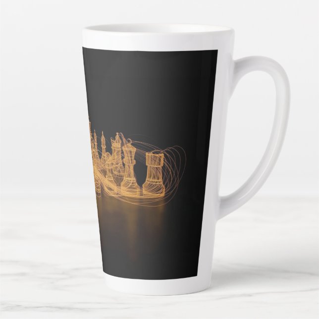 Caneca De Café Latte Lâmpada Iluminada De Xadrez (Direita)