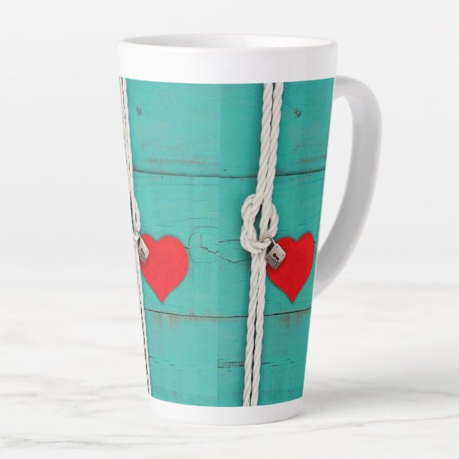 Caneca De Café Latte Lâmpadas e Copas (Ângulo direito)