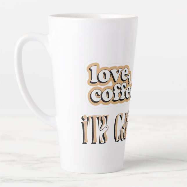 Caneca De Café Latte Lâmpadas e Copas (Esquerda)