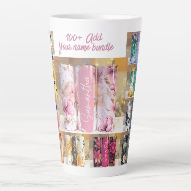 Caneca De Café Latte Lâmpadas e Copas (Frente)