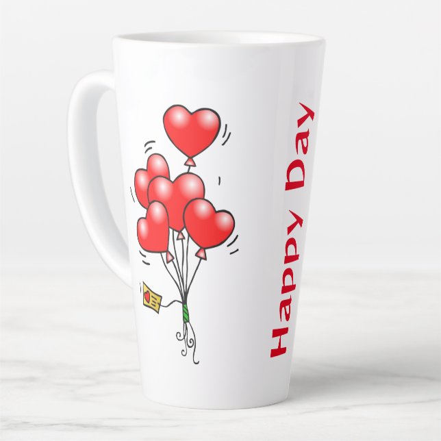 Caneca De Café Latte Lâmpadas e Copas (Ângulo esquerdo)