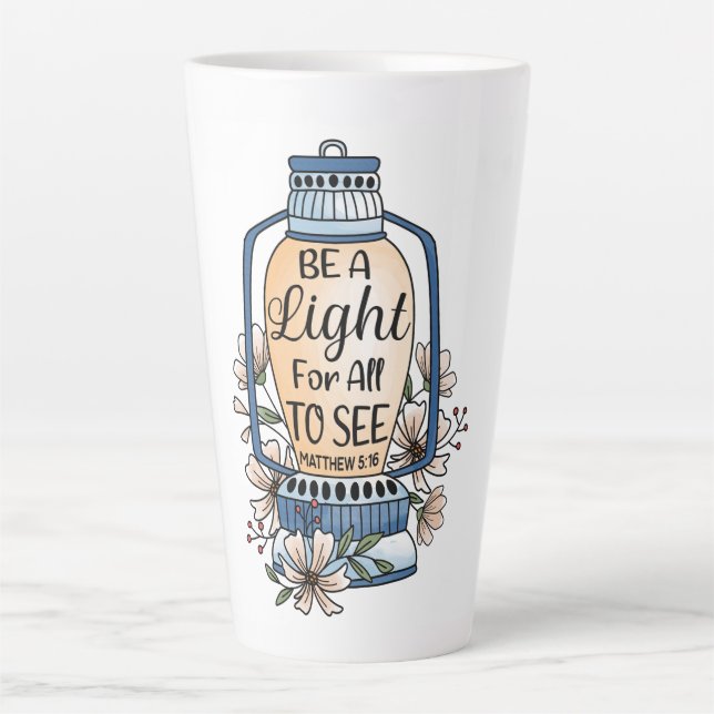 Caneca De Café Latte Lanterna Inspiracional (Frente)