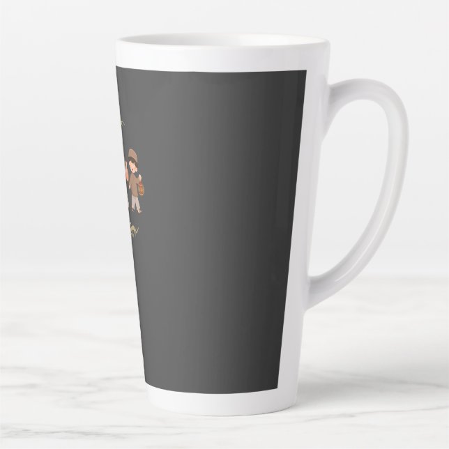 Caneca De Café Latte Lanternas de Celebração do Ramadão & Arte da Lua (Direita)