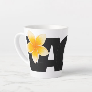 Caneca De Café Latte Laos Amor Flor de Frangipani Branca e Preta