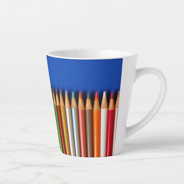 Caneca De Café Latte lápis de lápis coloridos (Direita)
