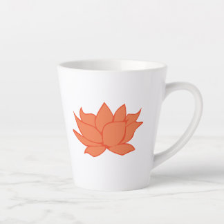Caneca De Café Latte Laranja Lotus Latte Mug