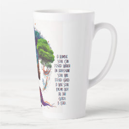 Caneca De Café Latte Largas de mulher inspiradas e lágrimas Douradas