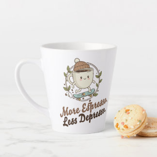 Caneca De Café Latte Large Mug - More Espresso. Less Depresso.