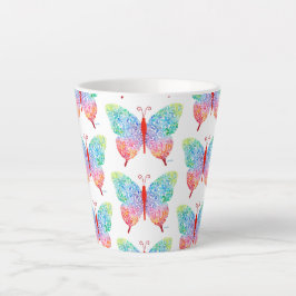 Caneca De Café Latte Lata-Borboleta