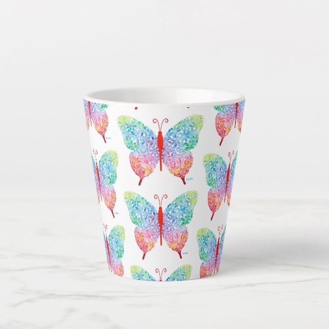 Caneca De Café Latte Lata-Borboleta (Frente)