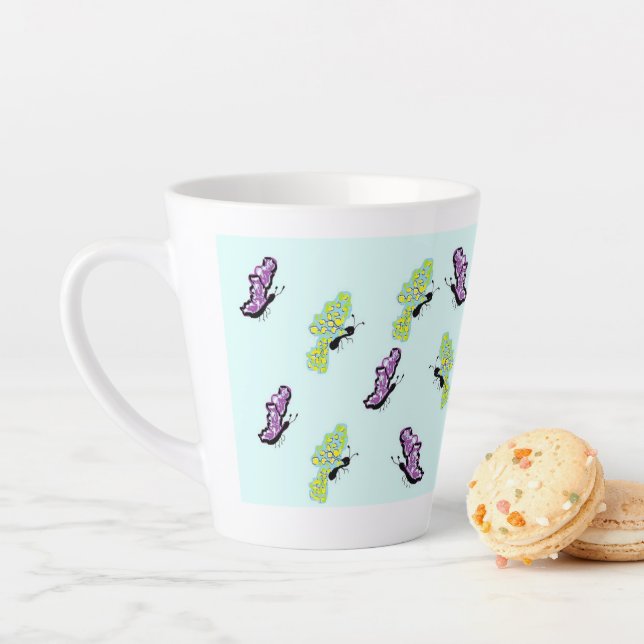 Caneca De Café Latte Lata/Borboletas (In Situ)