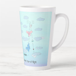 Caneca De Café Latte Lata com TOF e nuvens preenchidas, texto personali