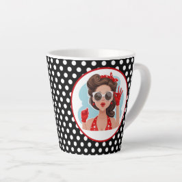 Caneca De Café Latte Lata da Mulher Retroativa