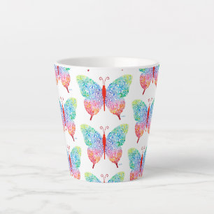 Caneca De Café Latte Lata de borboleta