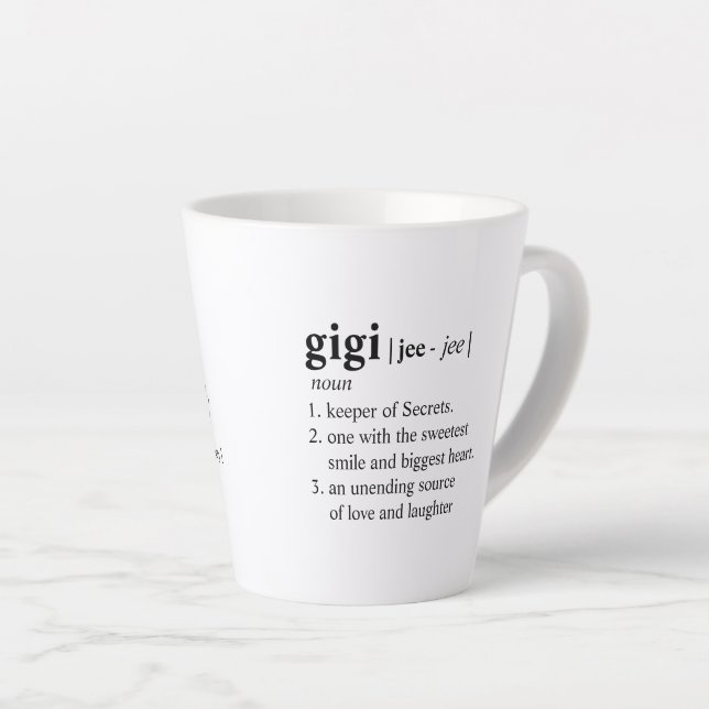 Caneca De Café Latte Lata de Definição Gigi (Ângulo direito)